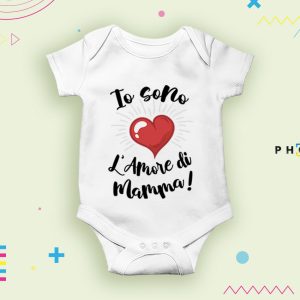 Body Neonato manica corta - bodino"io sono l'amore di mamma"
