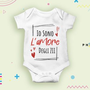 Body Neonato manica corta - Bodino - io sono l'amore degli Zii