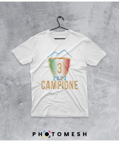 T-Shirt in cotone “Scudetto 3 Napoli Campione”