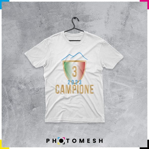 T-Shirt in cotone "Scudetto 3 Napoli Campione"