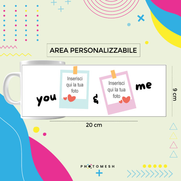 Tazza personalizzata – Cornice blu rosa – Foto - immagine 2
