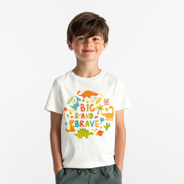 T-Shirt Bimbo in Cotone - Dinosauri Big and Brave - immagine 2