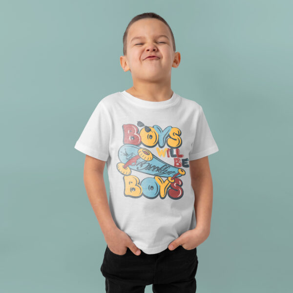 T-Shirt Bimbo in Cotone - BOYS WILL BE BOYS - immagine 2