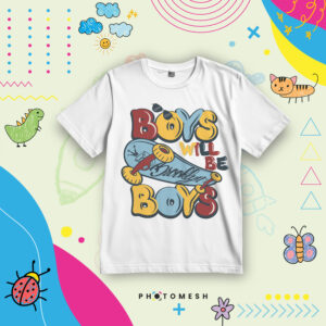T-Shirt Bimbo in Cotone - BOYS WILL BE BOYS
