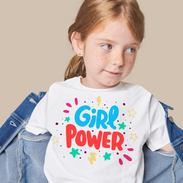 T-Shirt Bimba in Cotone - GIRL POWER - immagine 2