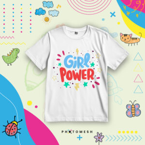 T-Shirt Bimba in Cotone - GIRL POWER