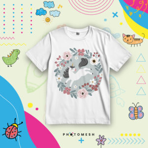 T-Shirt Bimba in Cotone - UNICORNO