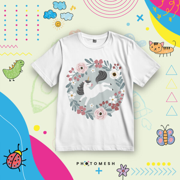 T-Shirt Bimba in Cotone - UNICORNO