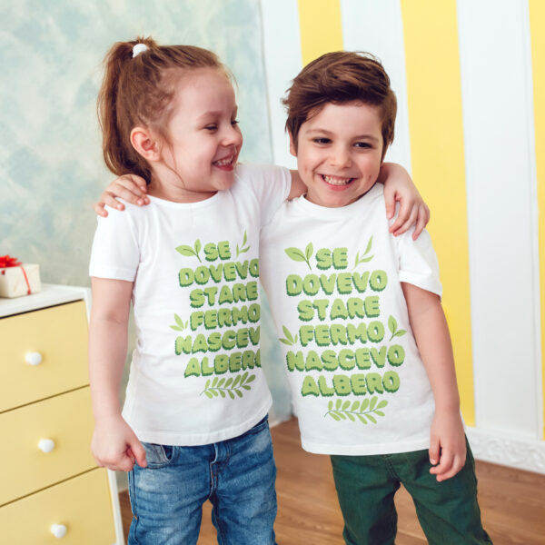 T-Shirt Bimbi in Cotone - Se dovevo stare fermo nascevo ALBERO - immagine 2